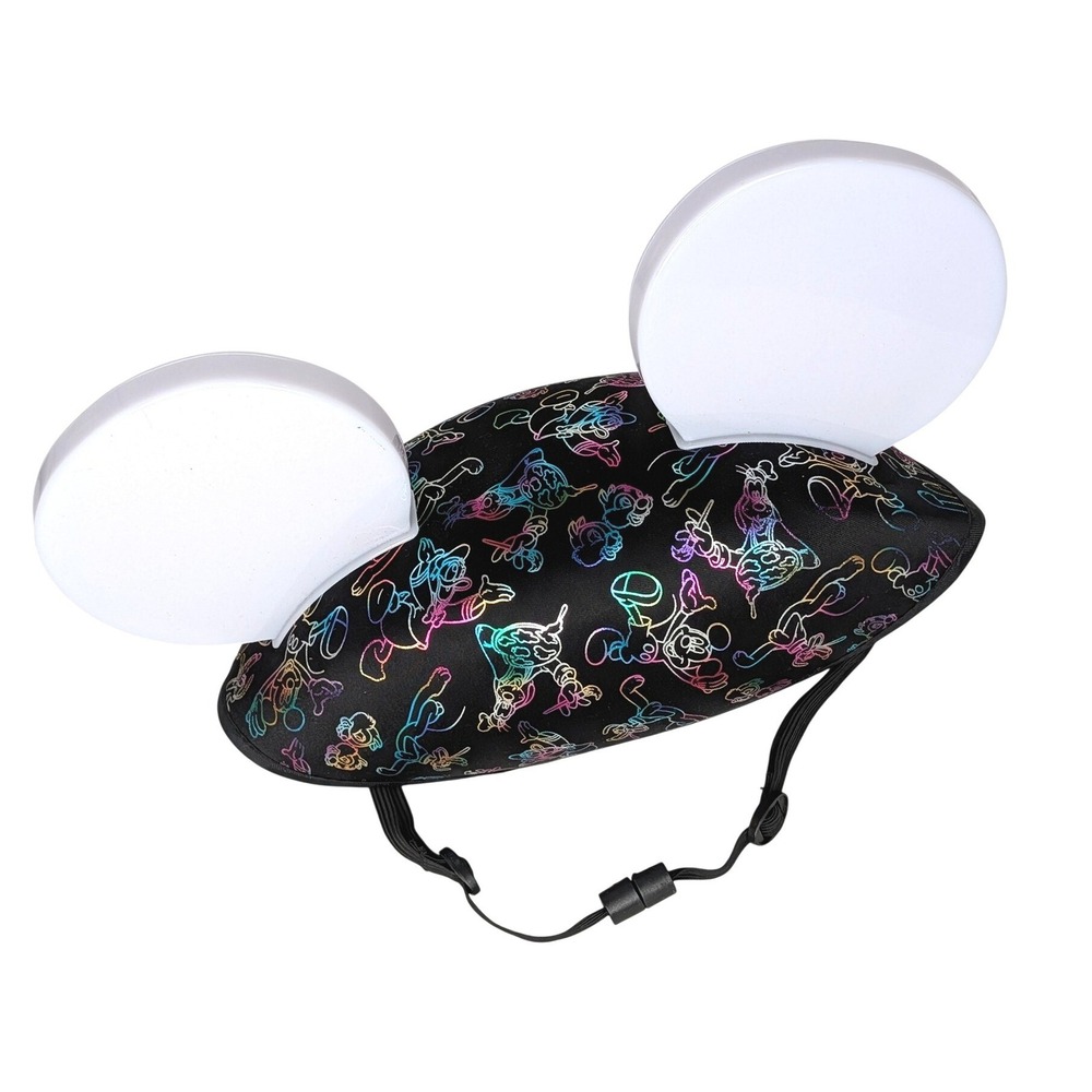 Disney Parks Made with Magic Light Up Mickey Mouse Ear Hat Adult Black‎ Rainbow